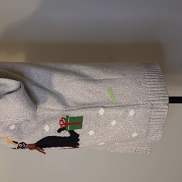 Karen Scott Gray Not Ugly Christmas Sweater Santa Plaid Sequin Cat Womens Small - Picture 12 of 13